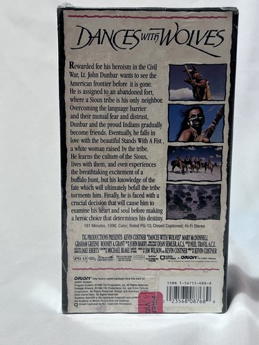 Dances With Wolves (VHS 1990) Sealed Orion Home Video Watermark  - Picture 4 of 7