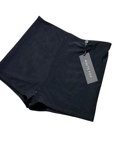 White Fox Hot Pants XL Black | Y2K Trendy Festival Shorts NWT Casual New tags - Picture 3 of 9