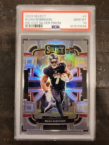 2023 PANINI SELECT DIE-CUT SILVER PRIZM #4 BIJAN ROBINSON PSA 10 ATLANTA FALCONS - Bild 1 von 2