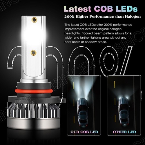 4x 9005+H11 LED Faro Combo Bombillas de haz alto bajo Kit Lámparas brillantes súper blancas - Imagen 7 de 14