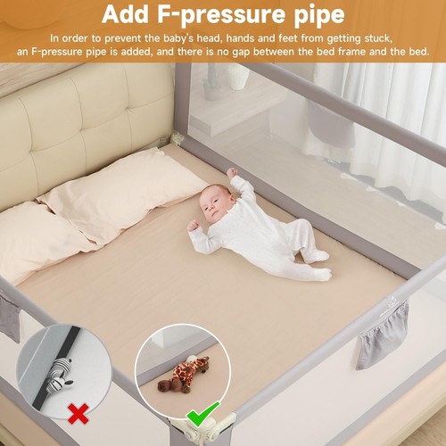 Bed Rail for Toddlers, Foldable Bed Rails Quick Assembly, Height Adjustable B... - Picture 5 of 9