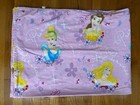 Vintage Disney Princess Twin Flat Sheet Pink Belle Cinderella Aurora Y2K 90s