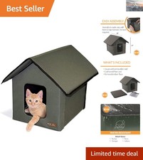 Outdoor Cat House for Outside Pets, Weatherproof Outdoor Cat House for Ferals...
