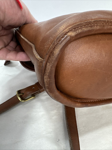 Vintage Coach Schultertasche englisch hellbraun "Bradley Bucket" Leder #9936 - Bild 10 von 17