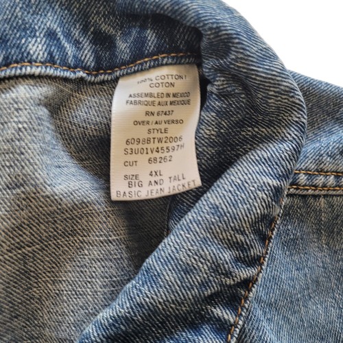 Polo Ralph Lauren Jean Jacket 4X 4XL Men's Button Up Faded Blue Denim Trucker - Picture 4 of 11