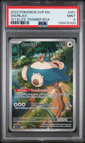 2023 POKEMON SVP EN-SV BLACK STAR PROMO 151 ELITE TRAINER BOX #051 SNORLAX PSA 9