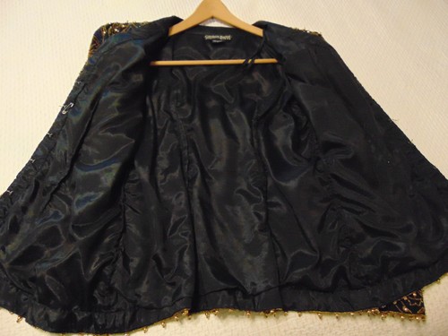 Carolyne Barton NIETEN Pailletten Perlen JACKE VINTAGE - SELTENE HANDGEFERTIGTE QUALITÄT - L - Bild 3 von 5