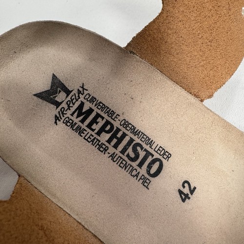 Mephisto Lissandra Slingback Two Tone Camel Brown Gold Wedge Sandals US Size 12 - Foto 12 di 12