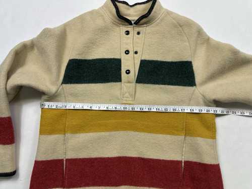 Read! VINTAGE Woolrich Hudson Bay Jacket Women’s Large Striped Anorak Pullover - Picture 3 of 10