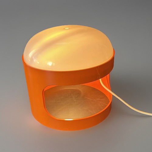 Joe Colombo lampe KD28 1 Seul demi globe plastique Orange Kartell 1967 - Picture 3 of 9
