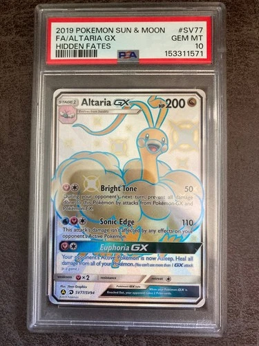 Pokemon Altaria GX Hidden Fates Full Art #SV77 PSA 10 Gem Mint