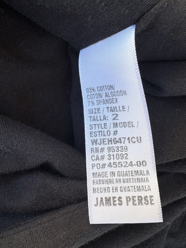 James Perse Kleid Damen Gr. 2 Medium Schwarz Stretch Blouson Baumwolle - Bild 8 von 9