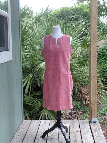 G By Giuliana Rancic Wildleder Leder Kleid Gr. 12 Rosa Panel Pullover Ärmellos