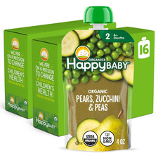 Clearly Crafted, Stage 2, Pears, Zucchini Peas, 4Oz Pouch 16 USDA Organic
