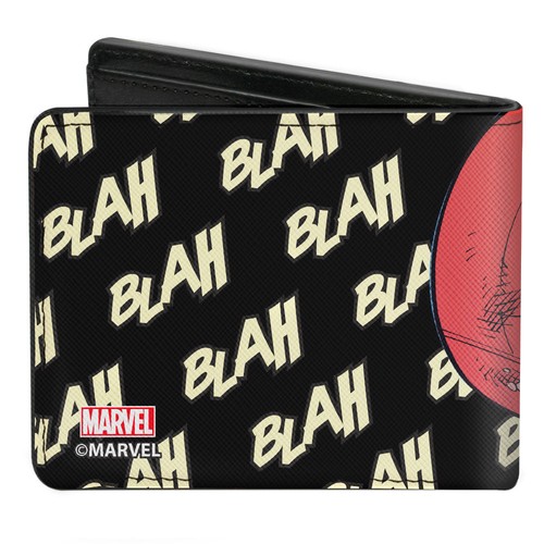 Deadpool Face Close Up Blah Blah Blah Marvel Comics Bifold Wallet - Picture 2 of 3