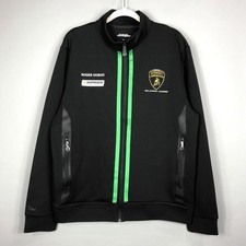 Lamborghini Squadra Corse Team Track Jacket XL Black Green Full Zip Racing