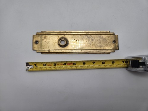 VINTAGE METAL ART DECO DOOR KNOB BACK PLATE RESTORE - Picture 4 of 4