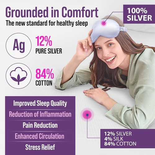 Luxury Grounding Fitted King Sheet - 12% Silver & Machine Washable Convenience - Picture 4 of 9