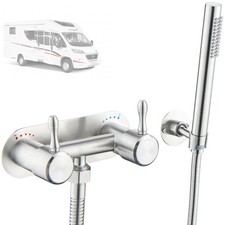 4" RV Shower Faucet Set with Hose  Head Brushed Nickel for Travel Trailers