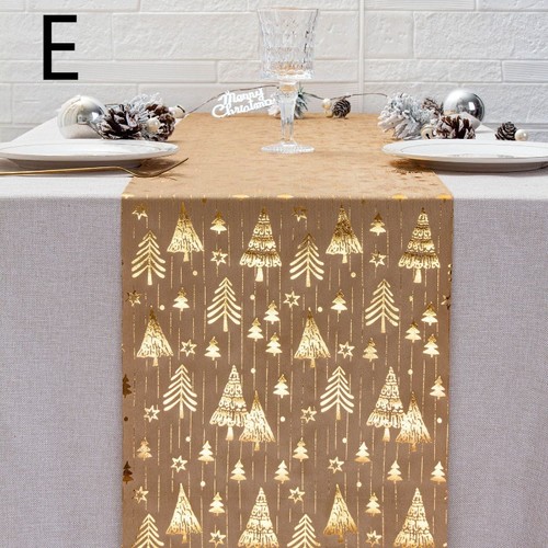 Mantel de Navidad de terciopelo con estampado en papel de aluminio de festival nórdico de 1 pieza - Imagen 8 de 36