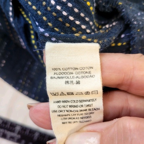 Free People Navy Floating Memories Bluse Spitzeneinsatz Ballonärmel Größe Small - Bild 11 von 12