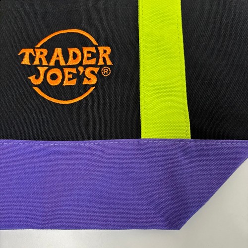 LOTE 2x — MINI Bolso de Mano Trader Joe’s de Lona — Halloween Negro Púrpura Verde Naranja - Imagen 4 de 6
