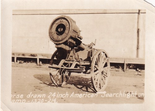 Original WWI Photo 56th ENGINEERS 24" ANTI-AIRCRAFT SEARCHLIGHT 1918 France 1001
