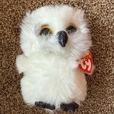 TY Beanie Boos AUSTIN the White Owl Plush (Glitter Eyes) (6 inch) Stuffed Animal