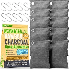 Activated Charcoal Odor Absorber Bags Bamboo Air Purifier Deodorizer 10 Pack