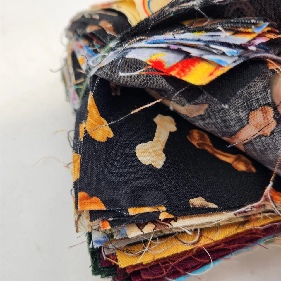 129 PC 5 INCH (5" X 5") QUILT SQUARES 64 Kid Prints 65 Plain Fabric Crafts - Image 4 of 4