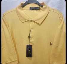 NWT POLO RALPH LAUREN Polo SHIRT 2XLT BIG n Tall Flesh PONY Casual Yellow Cotton