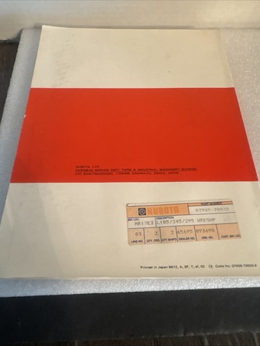 Kubota L295 L245 L185 Tractor Workshop Service Repair Shop Manual 97897-10510 - Picture 2 of 6