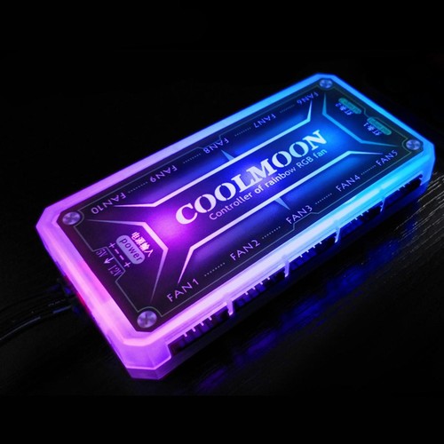 PC Cooling Fan Hub RGB Fan Controller Remote Control Computer Case Adapter - Afbeelding 5 van 12