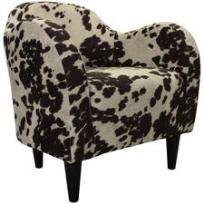 Fox Hill Trading Big Max Julian Mid-Century Fabric and EPS Arm Chair in Brown
