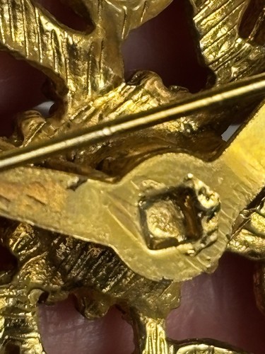 Broche flor vintage dorado bonito estrás - Imagen 10 de 11