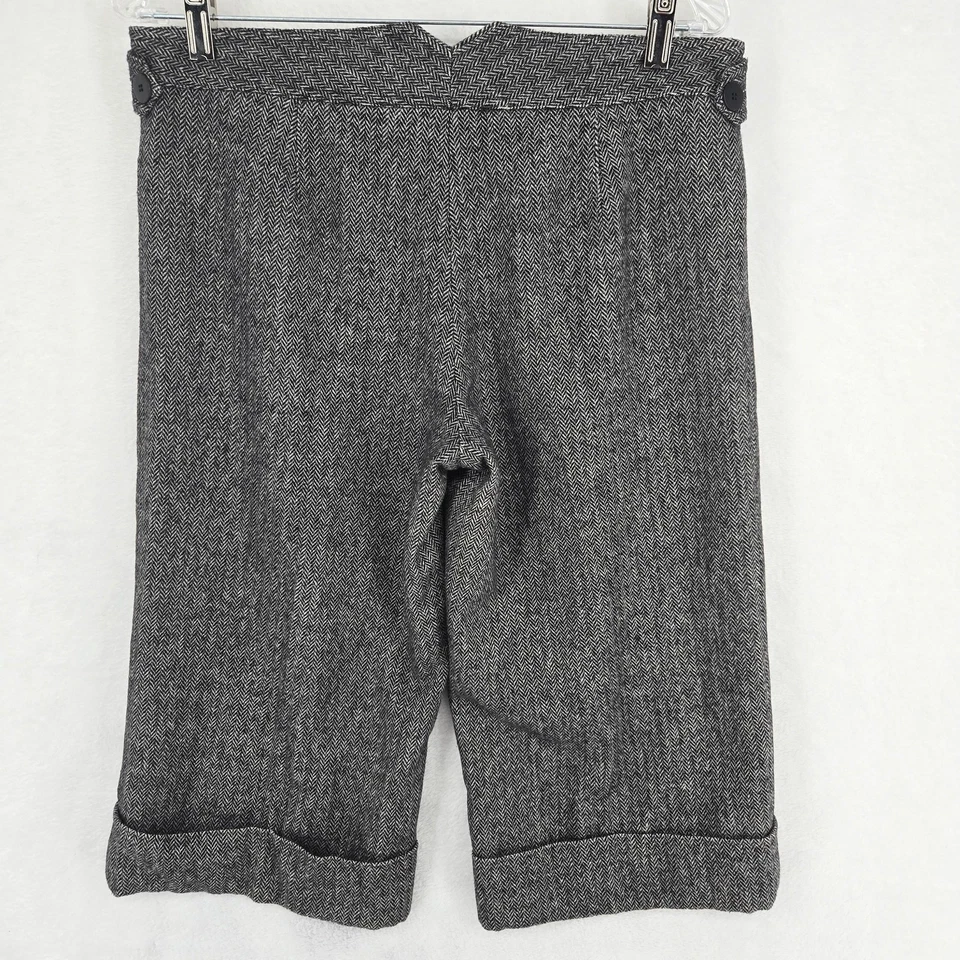 Pantalones Cortos David Meister Para Mujer 8 Gris Espiga Mezcla Lana A Medida Hasta la Rodilla Foto 3 de 4