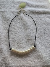 Genuine Freshwater Pearl Choker Necklace Handmade 15"