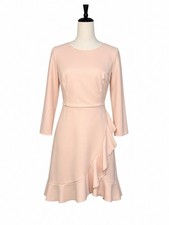 Tommy Hilfiger Womens Pink Scuba Crepe Ruffle Hem Dress 3/4 Sleeve Size 6