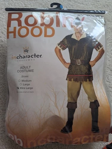 Robin Hood Adult Halloween Costume incharacter XL halloween party mens medieval