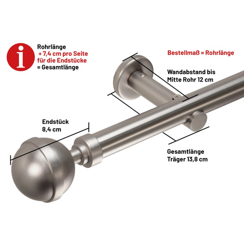 Gardinenstange Style Endstück Kugel 25mm - Bild 2 von 10