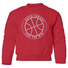 Kevin Durant For The Win Bball Tribute - Houston Fans Youth Crewneck Sweatshirt