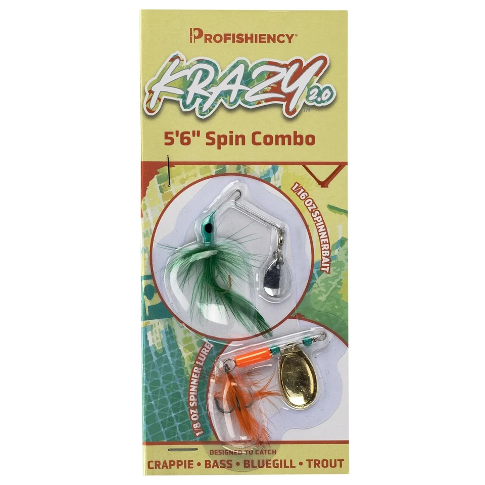 Combo de fibra de vidrio giratoria de luz media ProFISHiency Krazy 2,0 5 pies 6 pulgadas Foto 3 de 4