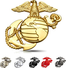 U.S. Marine Corps Metal Cars Emblem for 250Th Anniversary, 3D Eagle Globe Anchor
