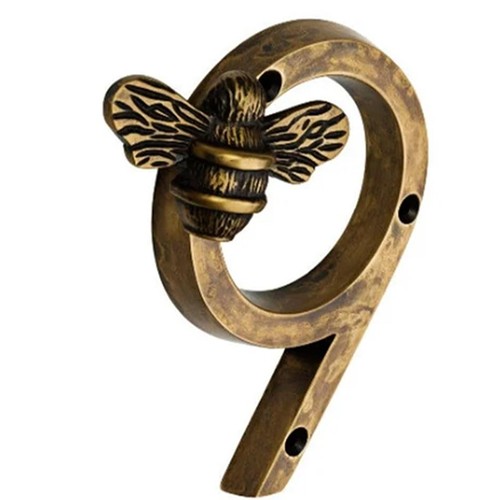 Bee House Number Sign Brass Bee House Number Metal Crafts Modern Door Si$a - Picture 14 of 32