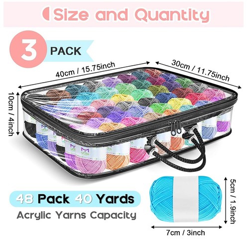 2X(3er-Pack Transparente Garnaufbewahrungsbeutel, Garnaufbewahrungs-Organiz2796 - Bild 6 von 6