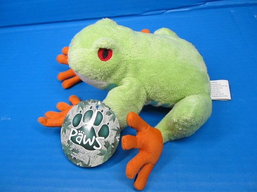 Paws Adventure Planet Red Eye tree frog green Plush W/Tag Stuffed Animal - Picture 4 of 9