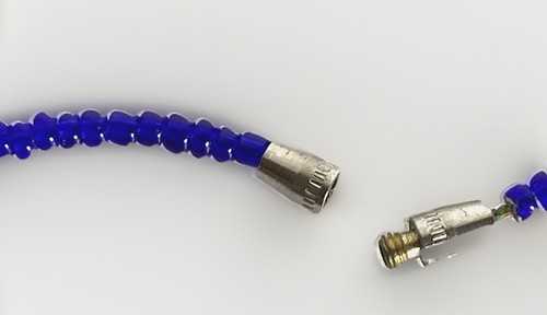 Vintage Graduated Cobalt Blue Art Glass Bead Necklace, 28 inches Long - Picture 12 of 14