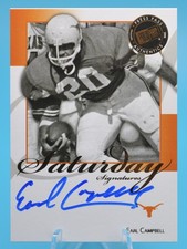 2008 Press Pass Legends Earl Campbell Saturday Signatures On Card Auto SP