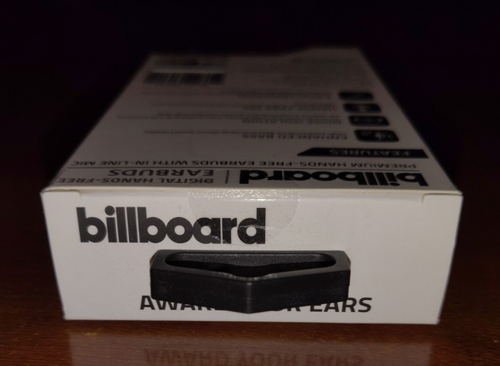 Wired Ear Buds with Microphone, Black and Silver by billboard New in Box - Picture 8 of 12