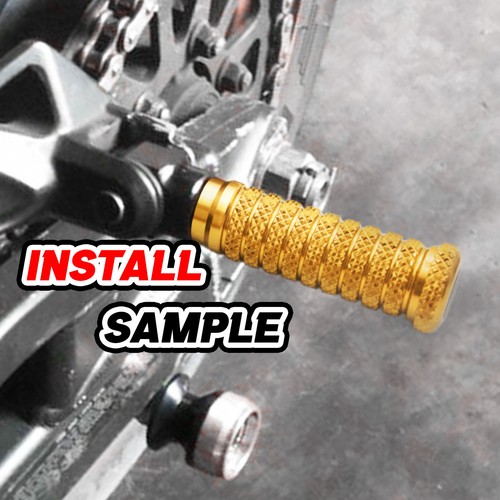 M-Grip Gold Front Rear Foot Pegs For Bonneville T100 Carb 02 03 04 05 - Picture 2 of 5